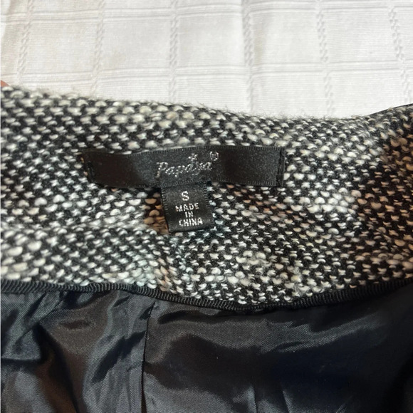 Papaya Moto Jacket Tweed & Faux Leather Women's Small Cropped Women's Small - Picture 2 of 9